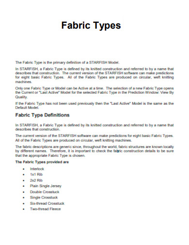 Fabric Types