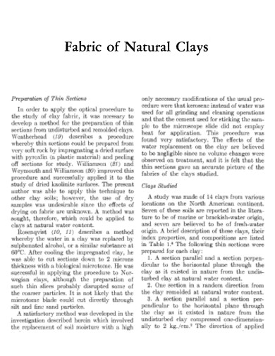 Fabric of Natural Clays