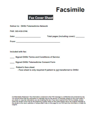 Facsimile Fax Cover Sheet