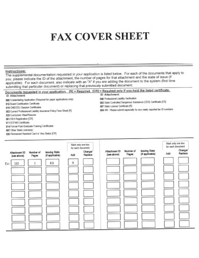 Fax Cover Sheet Instructions