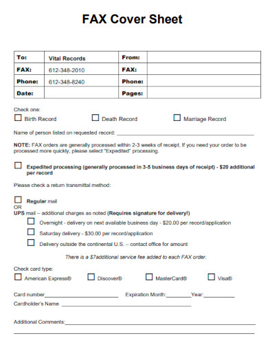 Fax Cover Sheet in PDF