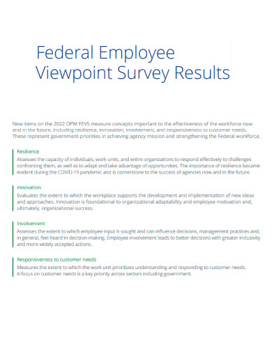 Federal Employee Viewpoint Survey Results