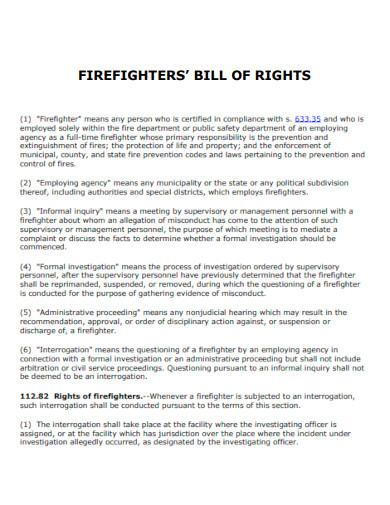 Firefighters Bill of Rights