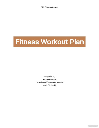 Fitness Workout Plan Template
