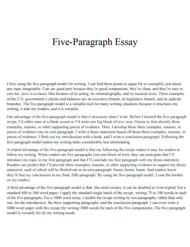 Five Paragraph Essay