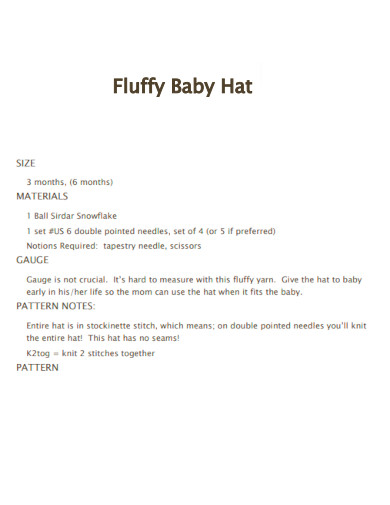 Fluffy Baby Hat