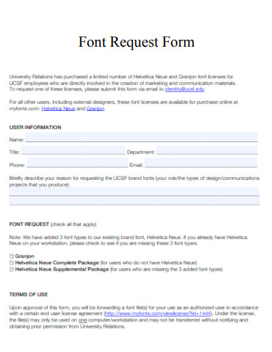Font Request Form