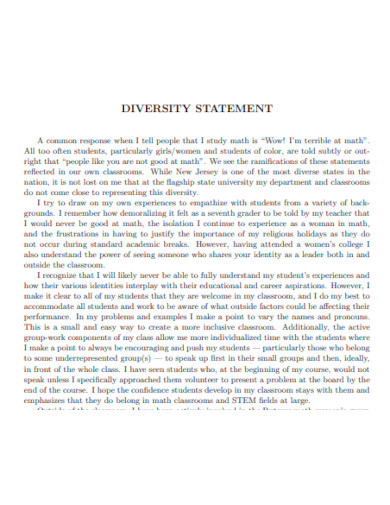 Formal Diversity Statement