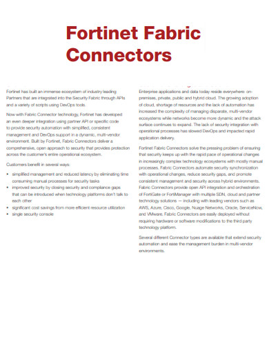 Fortinet Fabric Connectors