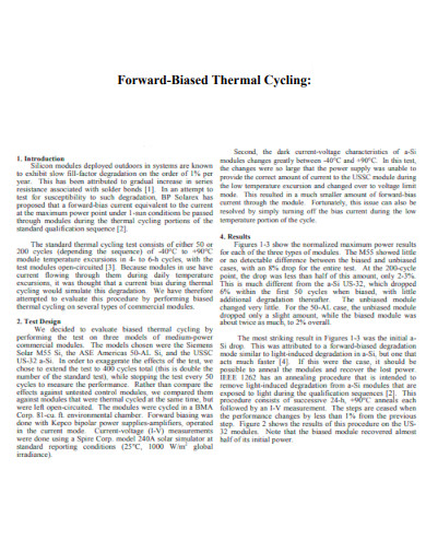 Forward Biased Thermal Cycling