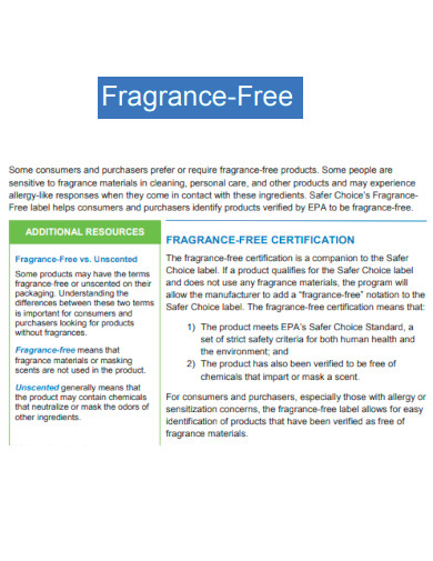 Fragrance Free Product