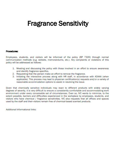 Fragrance Sensitivity
