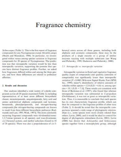 Fragrance chemistry