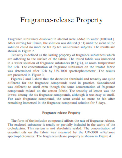 Fragrance release Property