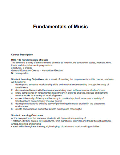 Fundamentals of Music