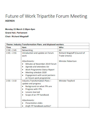 Future of Work Tripartite Forum Meeting