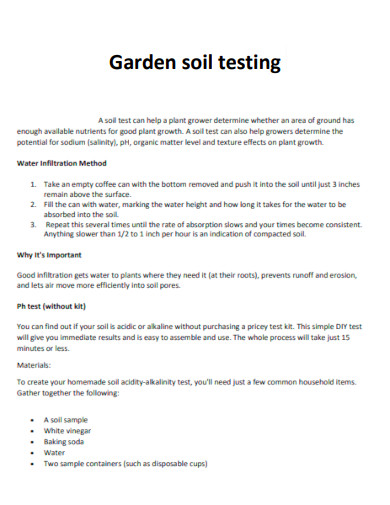 Garden Soil Testing