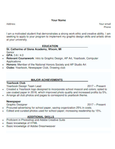 General High School Resume