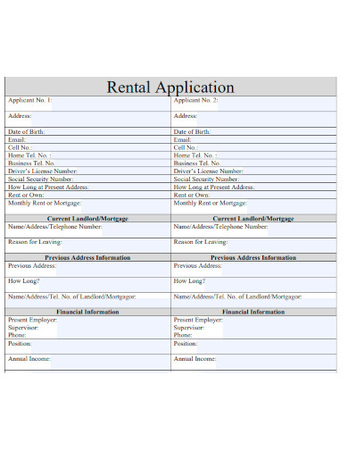 General Rental Application