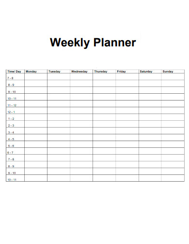 General Weekly Planner