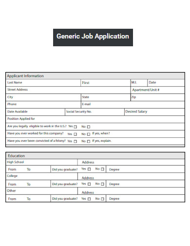 Generic Job Application