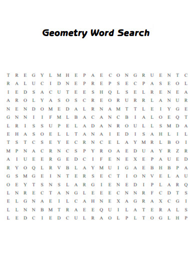 Geometry Word Search