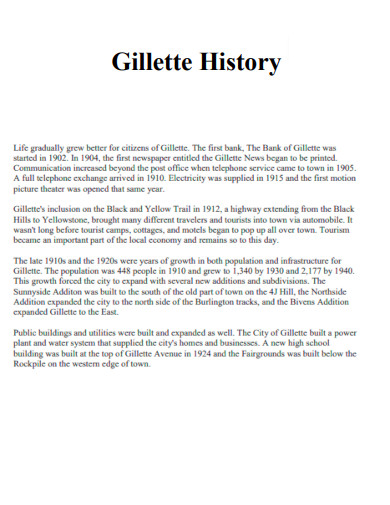 Gillette History