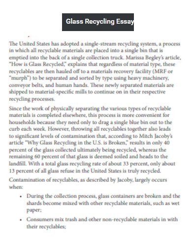 Glass Recycling Essay