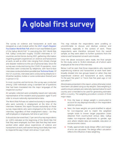 Global First Survey