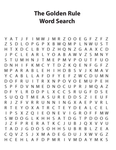 Golden Rule Word Search