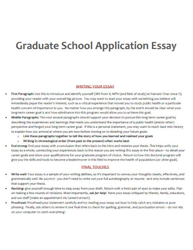 Graduate School Application Essay