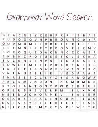 Grammar word search