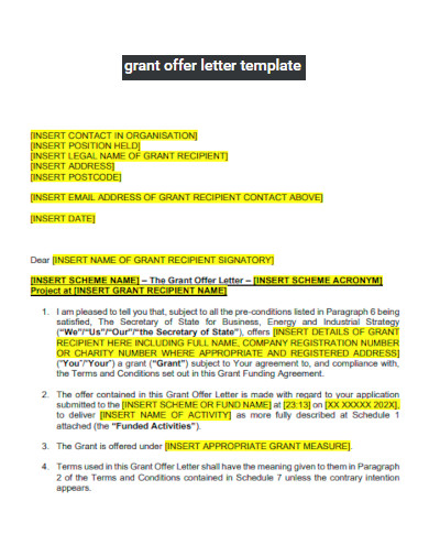 Grant Offer Letter 