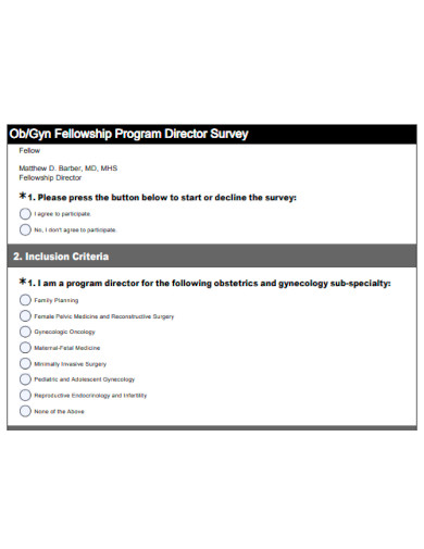 Gyn Fellowship Program Director Survey
