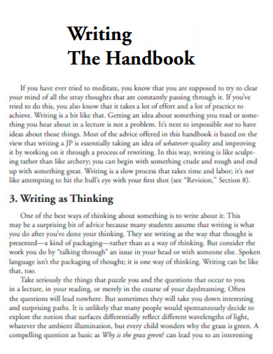 Handbook Writing
