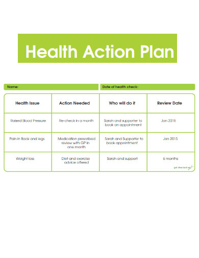 Health Action Plan