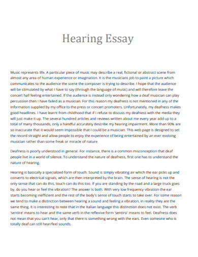 Hearing Essay