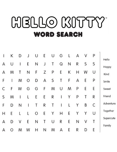 Hello Kitty Word Search