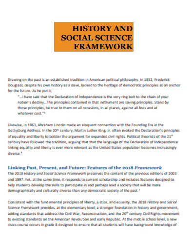 History and Social Science Framework
