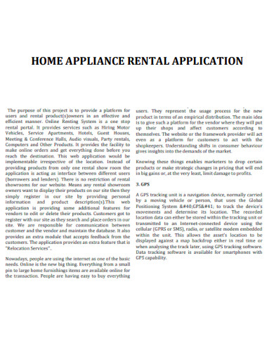 Home Appliance Rental Application