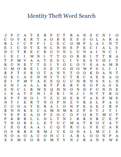 Identity Theft Word Search