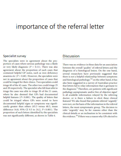 Importance of Referral Letter