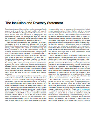 Inclusion and Diversity Statement