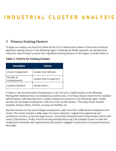 Industrial Cluster Analysis