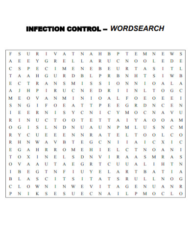 Infection Control Word Search
