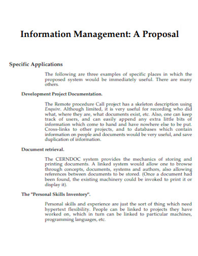 Information Management Proposal