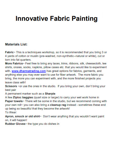 Innovative Fabric Painting