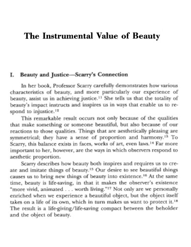 Instrumental Value of Beauty