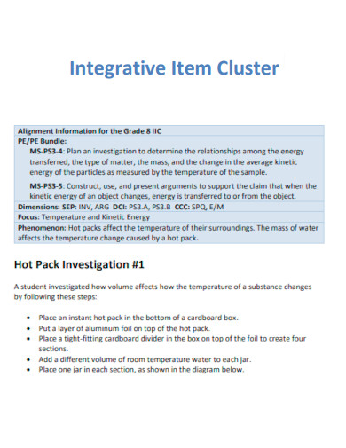 Integrative Item Cluster