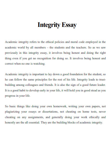 Integrity Essay